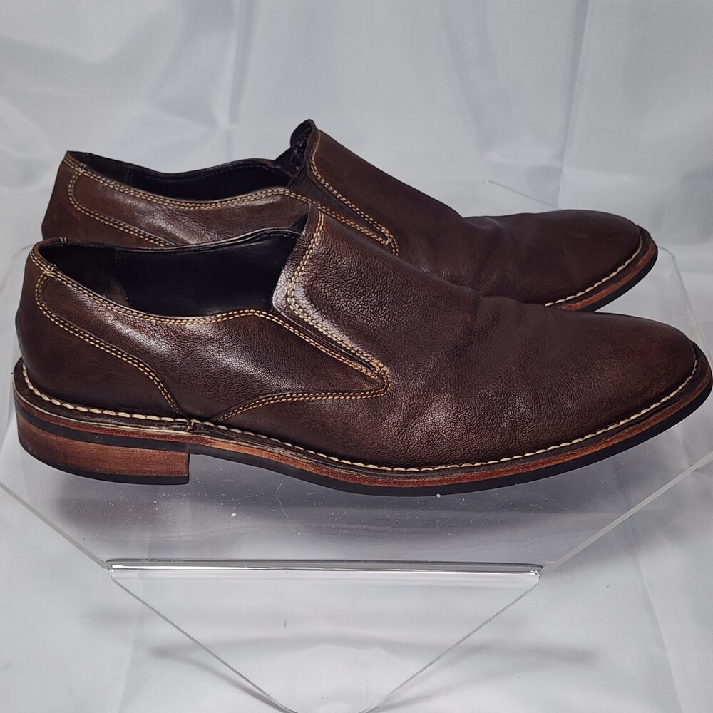 Cole Haan Air Stratton Men 13 M Brown Leather Slip On Loafers CO8685